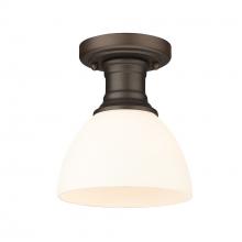 3118-SF RBZ-OP - Hines Semi-flush in Rubbed Bronze with Opal Glass